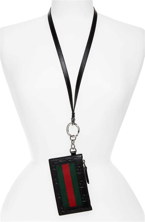 gucci long card case|Gucci card case with lanyard.